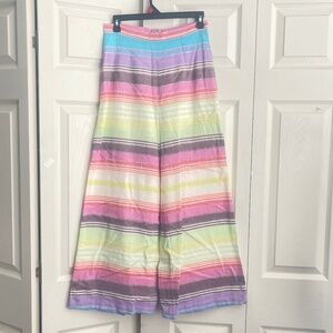 Mara Hoffman Rainbow Wide Leg High waisted striped Pants.  #271